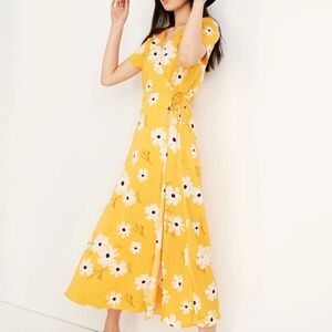 Madewell Yellow Floral Wrap Dress